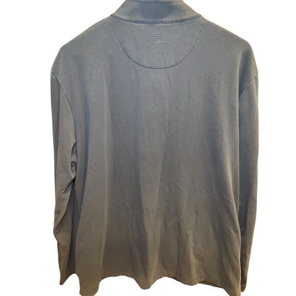 Travis Mathew Men's Cash Out Full Zip Golf Jacket, Fleece Lined, Grey & Blue XL - Picture 3 of 9